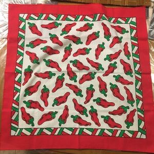 Red Chile Pepper Bandana Rag Table Cloth Linen